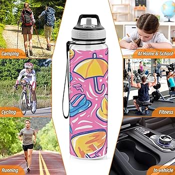 NOsWEA　花村想太　touch_bottle Amazon.com: Nesatuwa 32 oz Happy Summer Water Bottles with